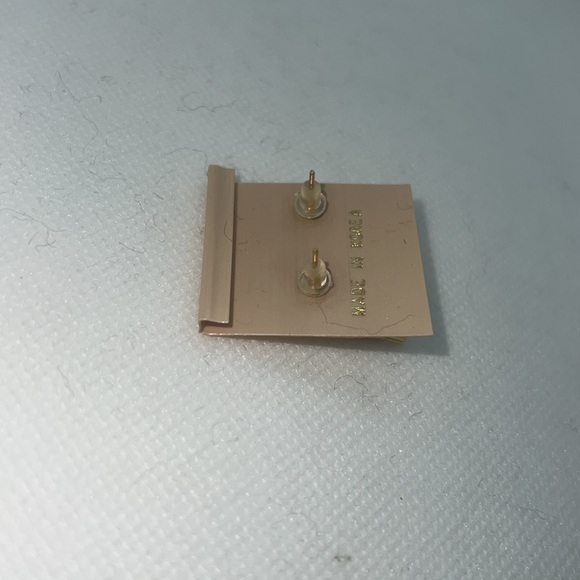 VINTAGE ZIPPER EARRINGS PIERCED POST NEVER USED GOLD TONE COSTUME JEWELRY - Picture 7 of 9